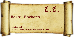 Beksi Barbara névjegykártya